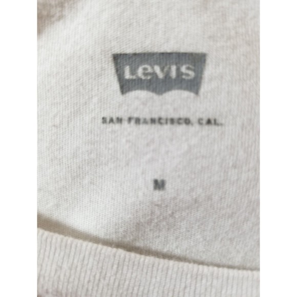 Levi's White Tee T Shirt Top Red Logo Graphic Short Sleeve Scoop Neck Sz Med - Picture 5 of 9